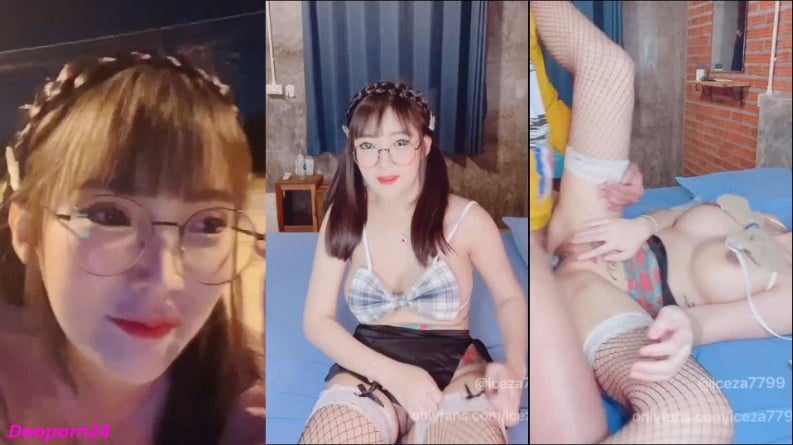 คลิปหลุด น้องไอซ์ iceza7799 สาวแว่นนมใหญ่ ชวนหนุ่มที่ตกปลาริมทะเลไปเปิดห้องเย็ด ใส่ถุงน่องตาข่ายอมควย ขึ้นขย่มควยอย่างเสียว จนน้ำแตกคาถุง