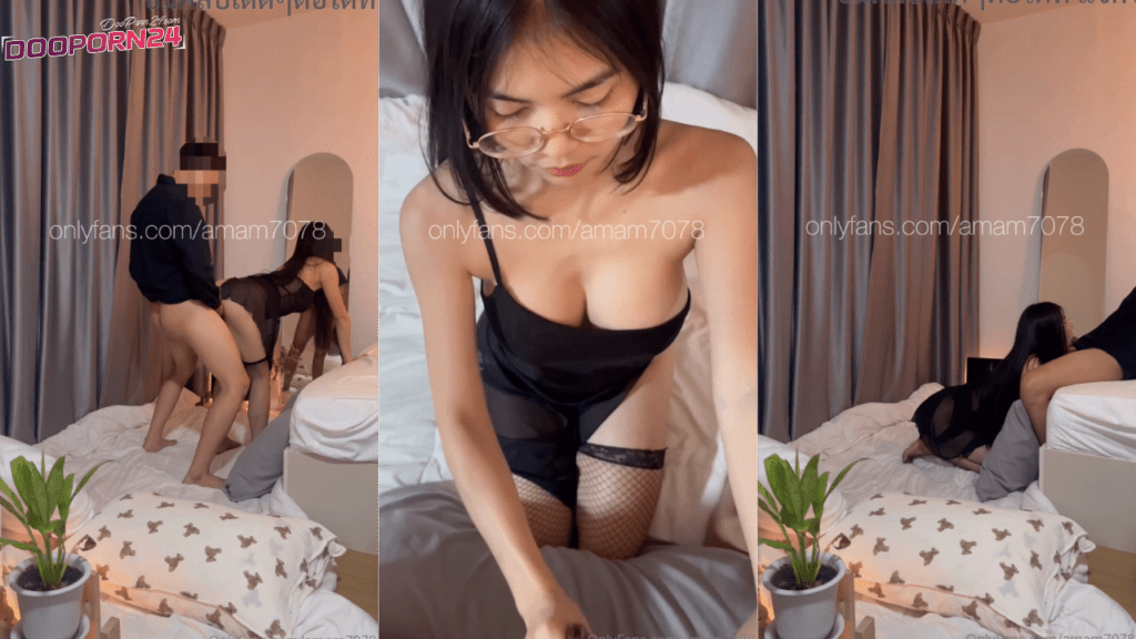 คลิปหลุดโอนลี่แฟน Amam7078 น้องแอม สาวไทยดาวโอนลี่แฟนน่าเย็ด xxx ใส่แว่นมาดูดควยพี่เทพแบบรัวๆไม่ยั้ง กระเด้าหีกันแบบถี่ๆ กระเด้าหีเสียวแบบไม่ยั้ง เย็ดกันแรงจนร้องครางเงี่ยน ซอยหีเนียนเอากันจนน้ำหีไหลเยิ้มไม่หยุด