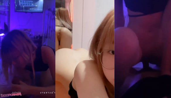 คลิปหลุดน้องแว่น สาวน่ารัก เอาควยปลอมยัดหีแต่ยังไม่หายเงี่ยนเลยหาผู้ชายมาเย็ดกระแทกหีคาห้องนอนโม๊คควยให้อย่างฟินก่อนขึ้นขย่มไม่ยั้งจนน้ำแตก